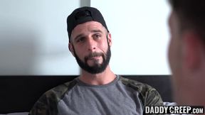 Naughty Tattood Stepdad Rimming & Barebacking His Twink 18+ StepSon