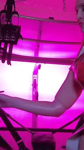 BDSM Mistress Pvc Gold Red Vinyl Toys Dick Fetish Boots Femdom