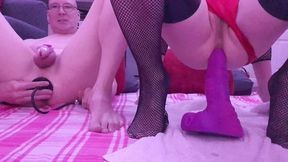 Anal Fucking The Huge Horse Dildo From John Thomas Toys. Mike And Post Op Tranny Lisa