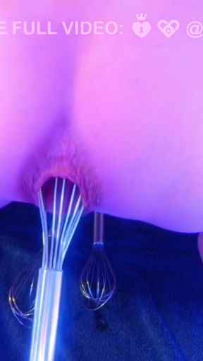 Triple Anal Whisk for TGirl Lina   Clip 1