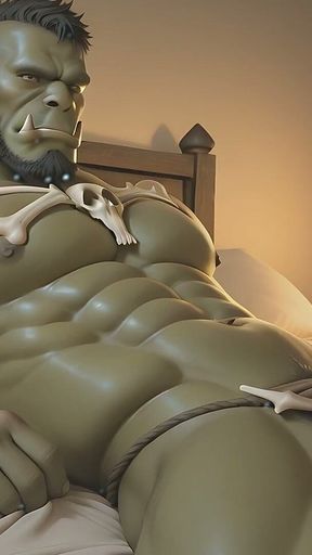 Orc Shaman Solo Spreading Warm Precum Down Shaft