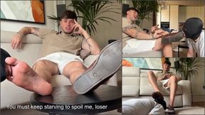 Slave worships the spoiled brat's boat shoes and feet (Feet, Boat Shoes, Findom) - 4k