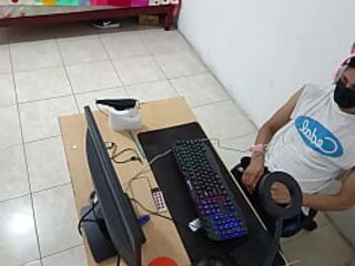 A peculiar visit! My stepmother almost caught me red-handed while I was masturbating while watching porn on XNXX.com.