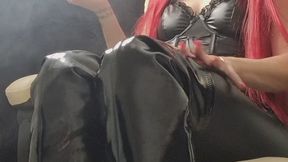Slow Smoking in Tight Leather – Watch Me Enjoy Every Drag