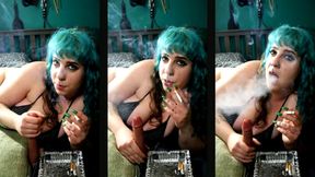 Goddess Kinx's Smoky Bedside JOI: Sensual Tease & Deny with Dildo Smoke Worship