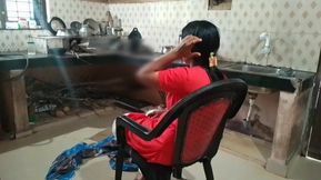 Malayali couple doing blowjob in the kitchen at home