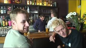 Orgy party in the pub...sexy blonde in action