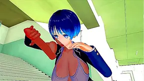 THE FEMALE CLASSMATE WAS IN HEAT IN THE CORRIDOR'SO I HAD TO HELP HIM SOLVE THE PROBLEM