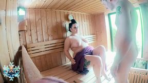 hot fuck and cum swap in sauna