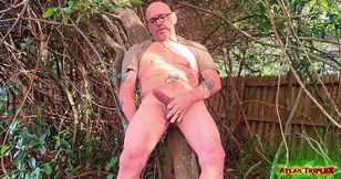 Dilf Daddy Strokes Out a Load in the Backyard