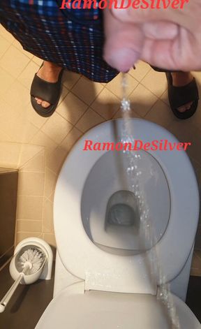 Master Ramon pisses in hot shorts without mercy, lick it on slave!
