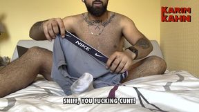 my hairy pits, sweaty socks & underwear after work - huge cumshot - karim kahn