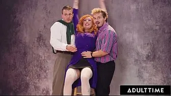 ADULT TIME - Coworkers' Naughty Christmas Vintage Photoshoot Turns Into Festive WILD ORGY