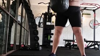 Mommy having fun inside gym Performance outside gigantic tits