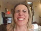 Horny blond lady, Sophie Dee is getting her tight ass hole pounded in the living room