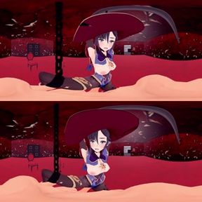 [VR 360 4K] Mona Genshin Hanging up the leg