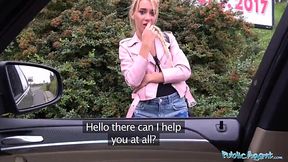 A blonde slut can't hold her horses and her pussy to be fucked