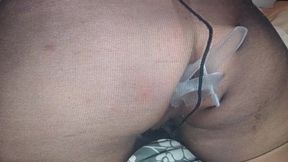 Pantyhos fetish play, anal and speculum
