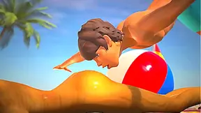 Oiled Goddess Rides Huge Dick on Sun-Kissed Beach – Wild 3D Hentai Heat
