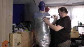 duct tape mummification bondage on pole