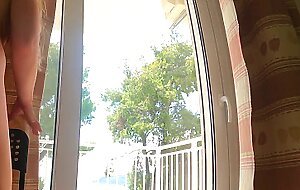 She likes to suck a dick on balcony and gets a lot of Cum in Pussy JessiJek