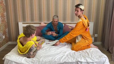 At a pajama party, the guys decided to have hard sex