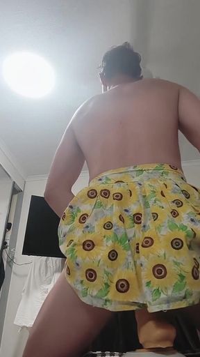 Skirt and Cum Dildo