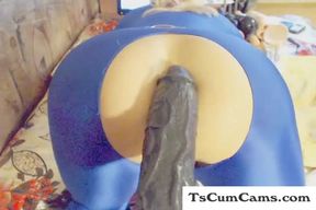 wild tranny stiff toys her anus