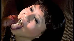 Asian Crossdresser Blowjob and Cum Tasting