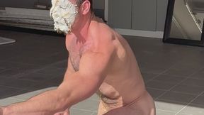 Smashing pie in the face, cock and ass