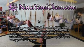 4k UHD: Shibari energy tie, girl in blindfolded suspension