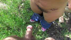 Nymphomaniac housewife lets me fuck her outdoors in the jungle