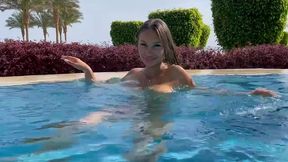 sexy monika fox swims naked in pool and sea in hot country