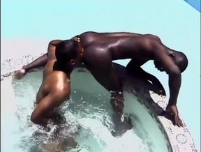 Black guy anal in the jacuzzi