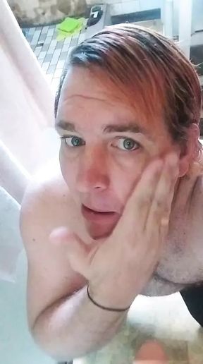 Deep throating tears sissy dildo blowjob