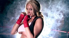 Sporty slut Summer Brielle in tiny tank top posing inside the boxing ring