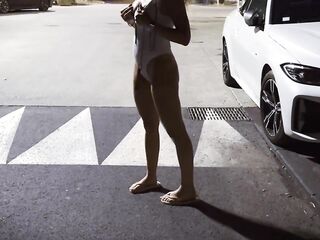 Walking back from a night out in Cap d&#039;Agde, with my spanked butt!