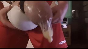 4 big cumloads in condom