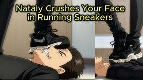 Sneakers Face Destruction - Nataly Hammers Your Face Under Black Trainers