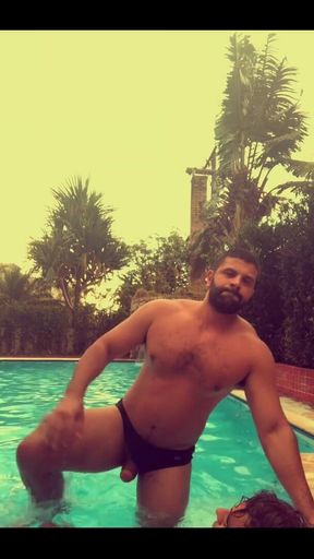Poolboy Gets Fucked by Big Guy