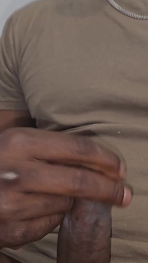 Stroking My Huge Black Cock Moaning Dirtytalk Cumshot