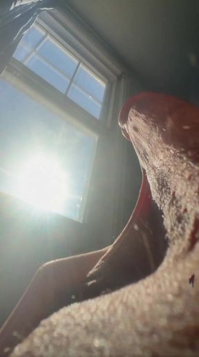 Close-up on solo twink's big dick animation