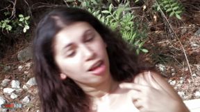 French arab kelly toma outdoor gang bang with 10 guys