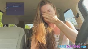Lush Babe Has Orgasms Galore with Sex Toys in Drive-Thru