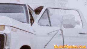 ”Retro gay dude spreads legs for an amazing booty banging”