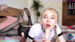 Cutie Karneli Bandi sucking dildo and stretching her tiny pussy for you