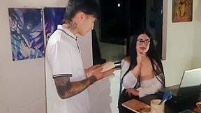 Sexy Prophecy Chastises Young College Girl Ian Parken For Not Doing His Homework Well