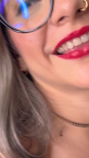 Big-titted babe performs JOI in Spanish with subtitles in POV   Clip 1