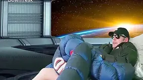 Orbiting Planet Earth - Xumu Giant Coat - Down Jacket Cum Fetish Puffer Humping Solo Masturbation! 16 Min