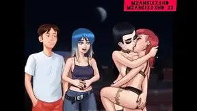 Goth chick with blue hair seduced in 69 position